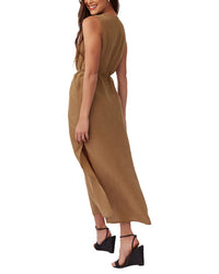 Bella Dahl Sleeveless Belted Linen-Blend Maxi Dress