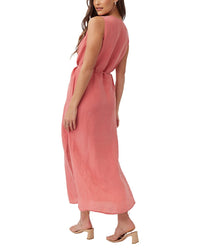 Bella Dahl Sleeveless Belted Linen-Blend Maxi Dress