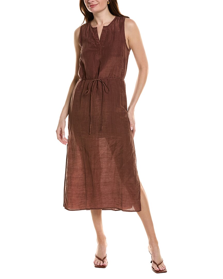 Bella Dahl Sleeveless Belted Linen-Blend Maxi Dress