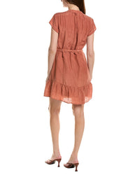 Bella Dahl Cap Sleeve Ruffle Hem Linen-Blend Shirtdress