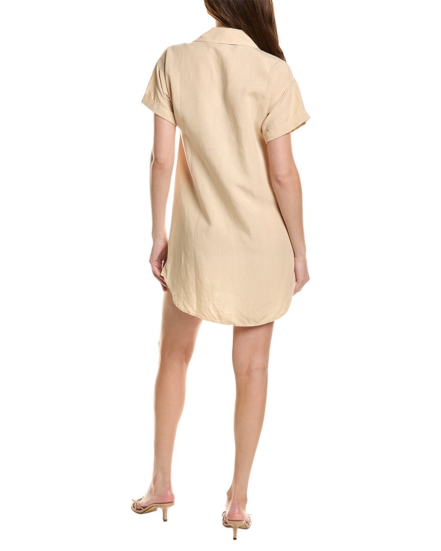 Bella Dahl Roll Sleeve Pocket Linen-Blend Shirtdress