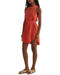 Bella Dahl Sleeveless Placket Linen-Blend Dress