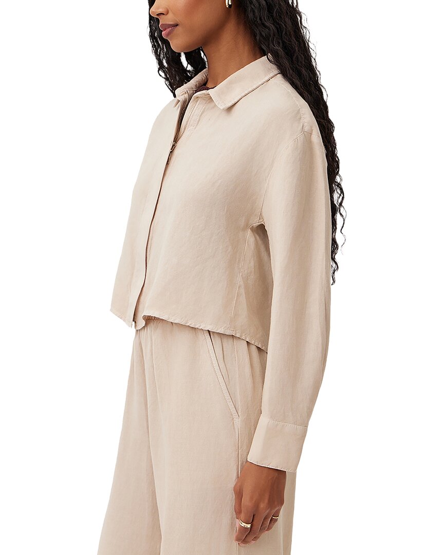 Bella Dahl Oversized Cropped Linen-Blend Shacket