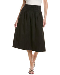 Bella Dahl Smocked Waist Gathered Linen Skirt