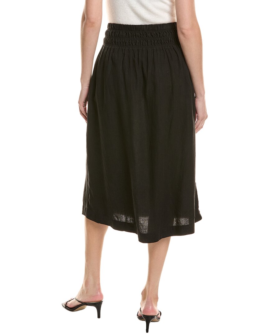 Bella Dahl Smocked Waist Gathered Linen Skirt