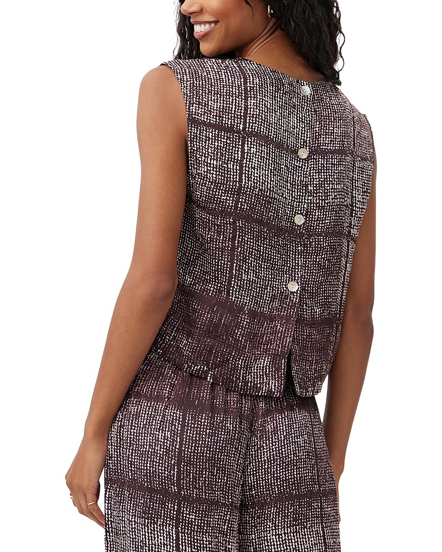 Bella Dahl Boxy Button Back Silk-Blend Top