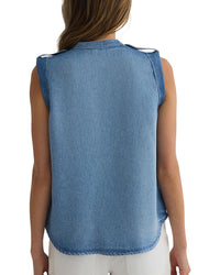 Bella Dahl Roll Sleeve With Tabs Button Up Top