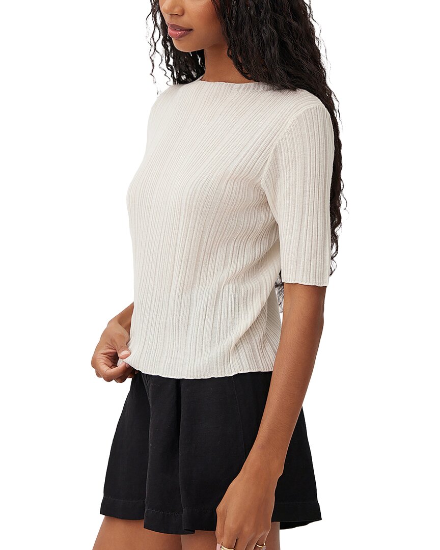 Bella Dahl Textured Ribbed Cashmere-Blend Top
