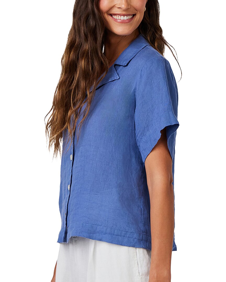 Bella Dahl Short Sleeve Flowy Button Down Linen Shirt