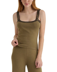 Bella Dahl Crocheted Trim Linen-Blend Sweater Top
