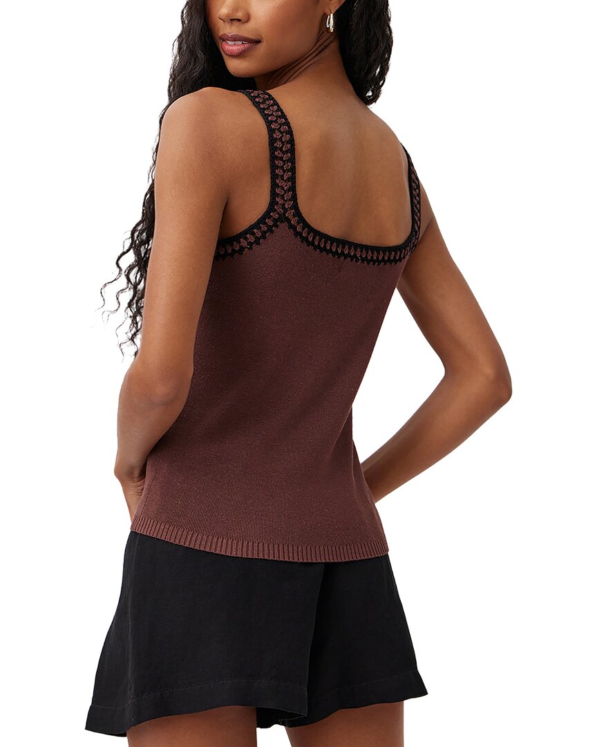 Bella Dahl Crocheted Trim Linen-Blend Sweater Top