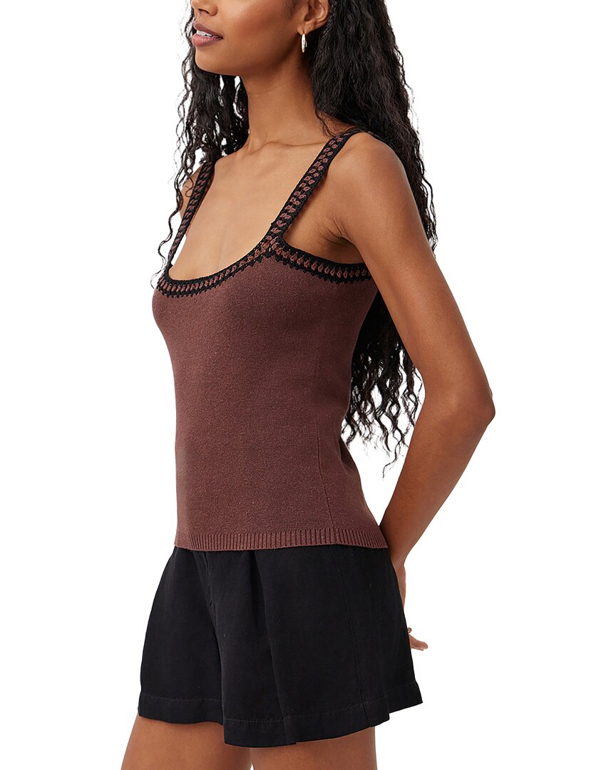 Bella Dahl Crocheted Trim Linen-Blend Sweater Top