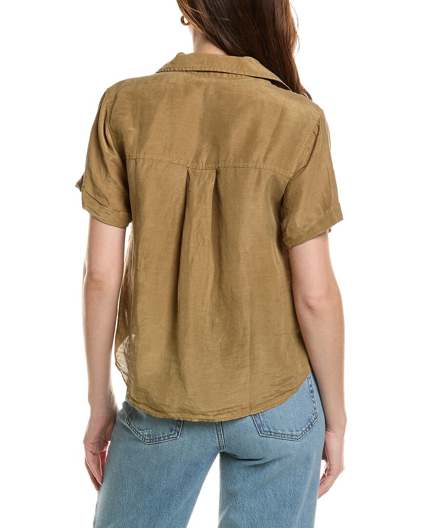 Bella Dahl Cuffed Short Sleeve Linen-Blend Shirt
