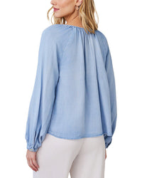 Bella Dahl Shirred Raglan Tie Front Blouse