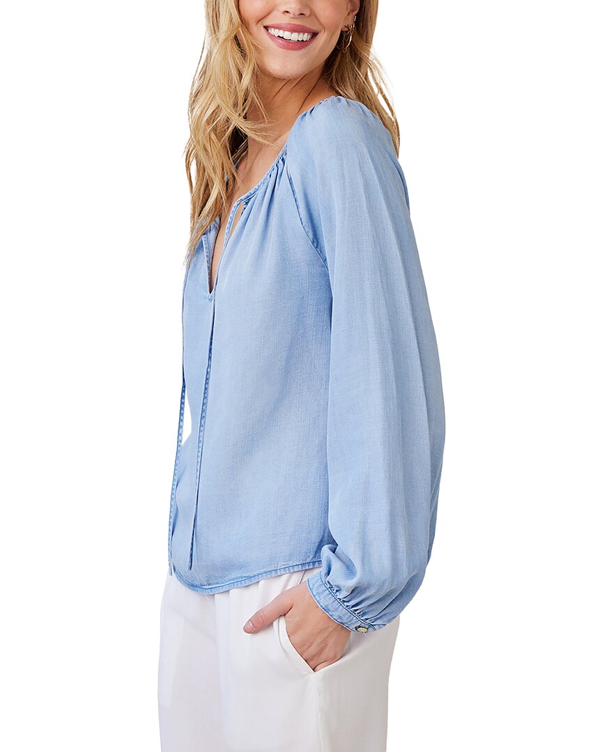 Bella Dahl Shirred Raglan Tie Front Blouse