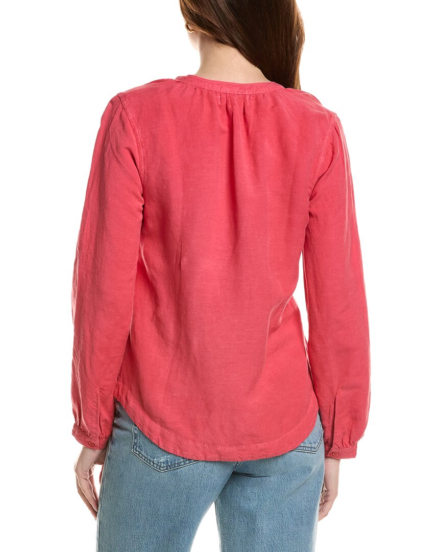 Bella Dahl Shirred Linen-Blend Pullover