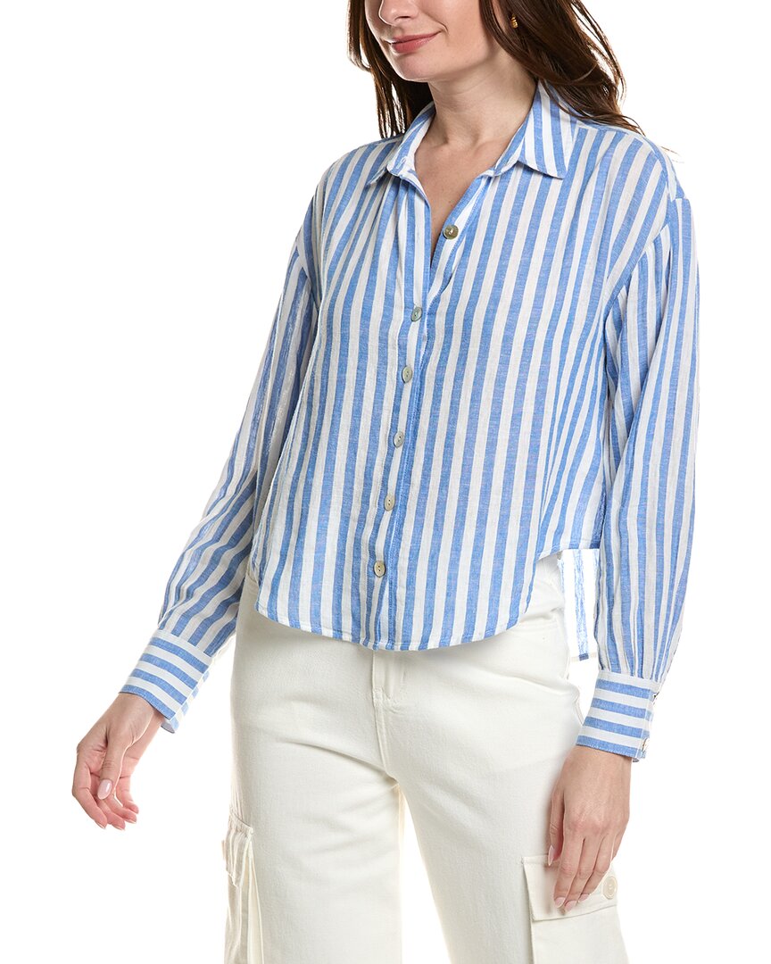 Bella Dahl Drop Shoulder Button Down Linen-Blend Shirt