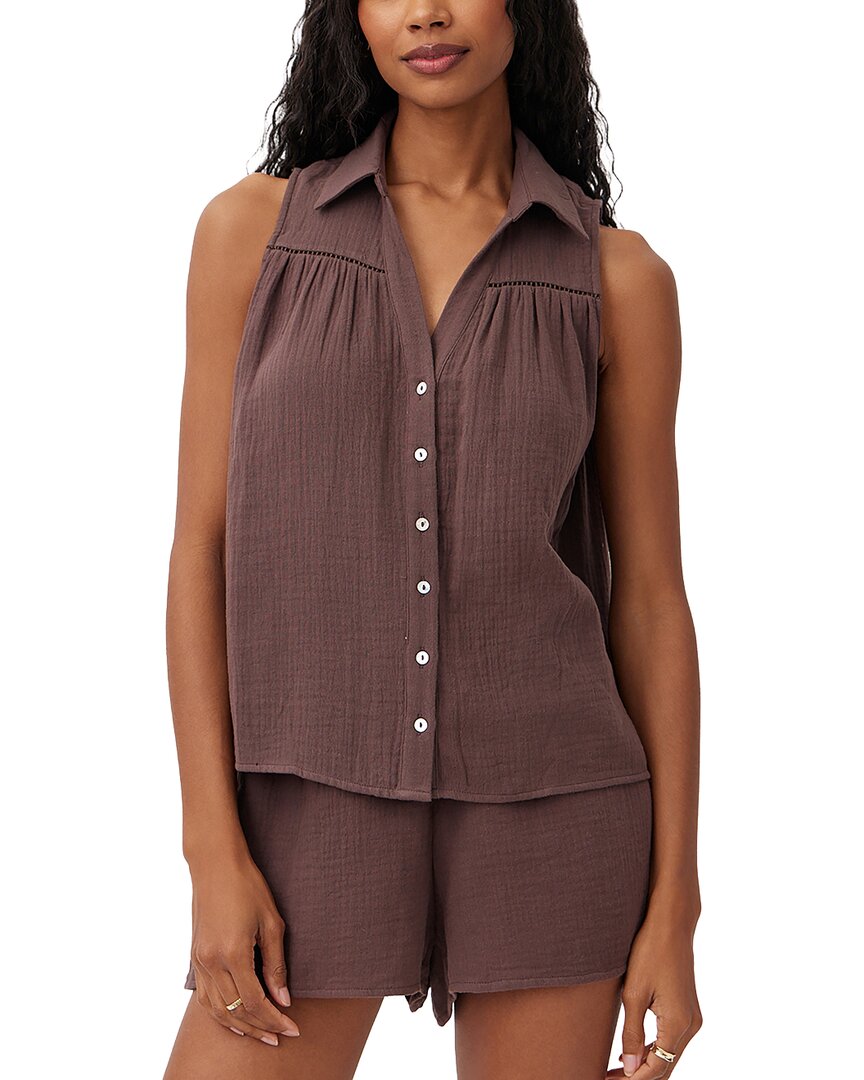 Bella Dahl Sleeveless Ladder Trim Shirt