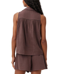 Bella Dahl Sleeveless Ladder Trim Shirt