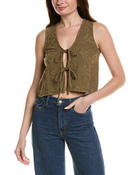 Bella Dahl Sleeveless Tie Front Linen-Blend Top