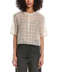 Leset Carmen Silk-Blend Henley Shirt