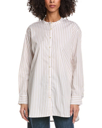 Leset Yoshi Collarless Button Down Shirt