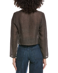 Leset Stella Crew Linen-Blend Cardigan