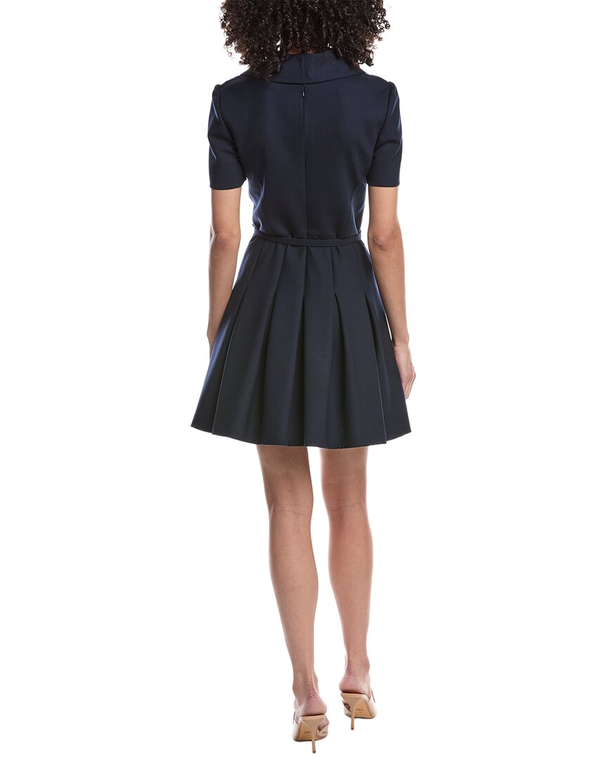 Oscar De La Renta Collared Zip Wool-Blend Day Dress