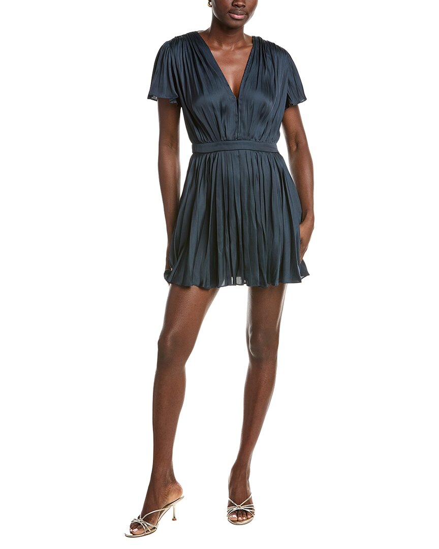 Maje Pleated Satin Mini Dress