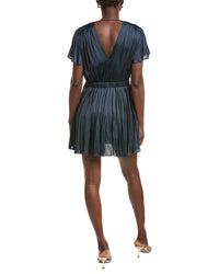Maje Pleated Satin Mini Dress