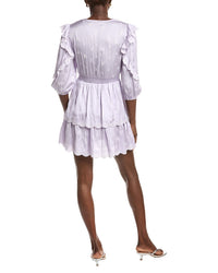 Maje Embroidered Ruffle Mini Dress