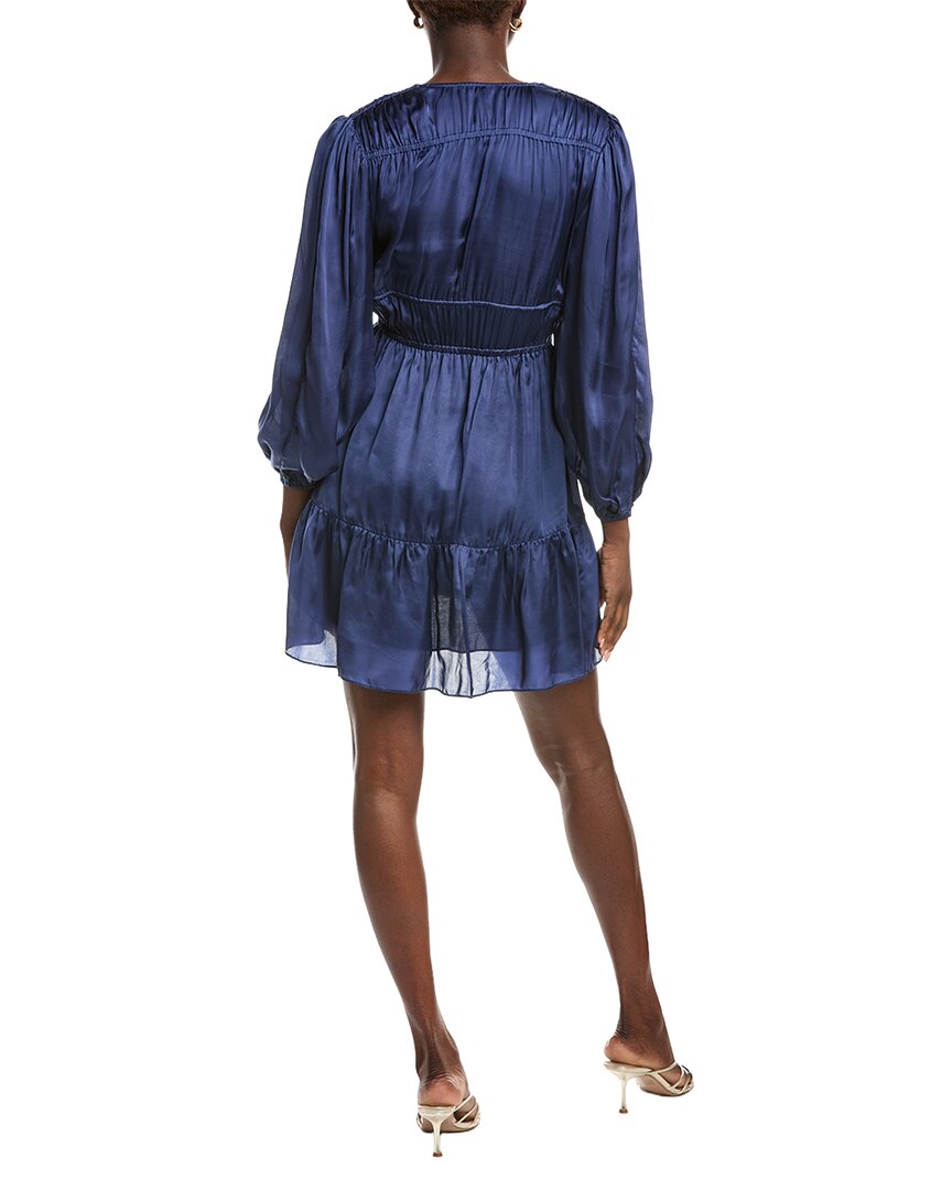 maje blue satin dress Mini satin dress with ruffles Blue For Women
