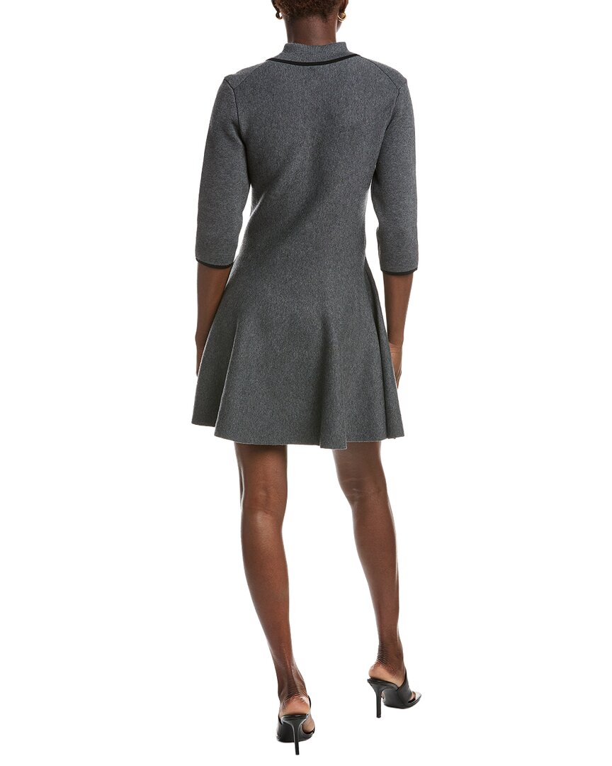 Maje Knitted Wool-Blend Polo Dress