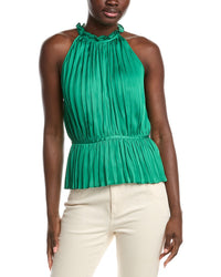 Maje Pleated Satin Top