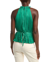 Maje Pleated Satin Top