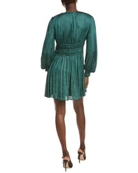 Maje Plisse Satin Mini Dress