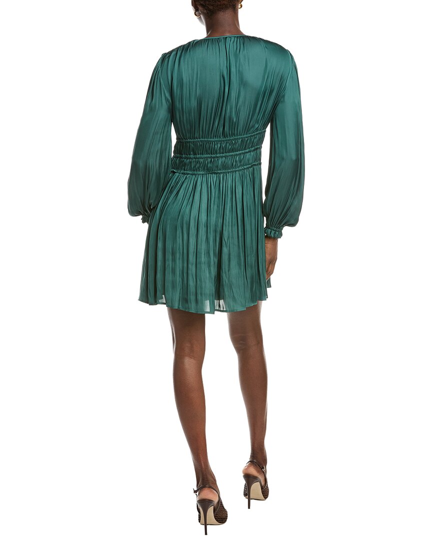 Maje Plisse Satin Mini Dress