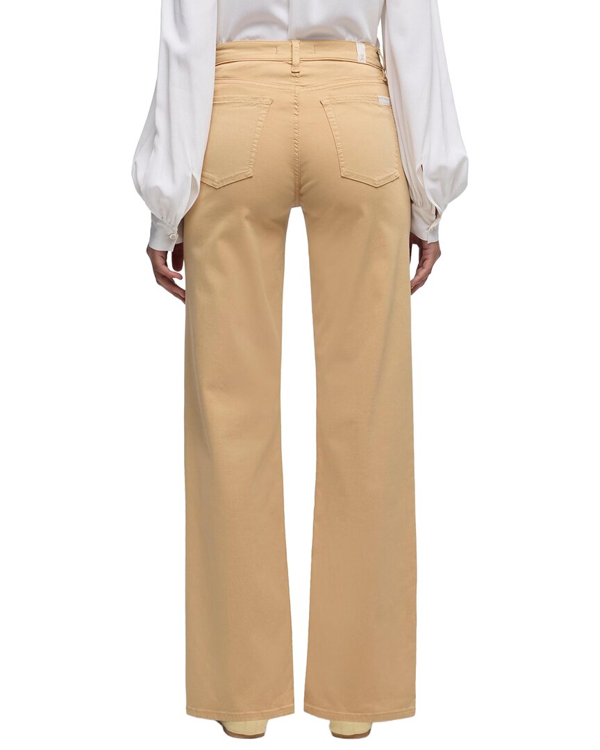 7 For All Mankind Alexa Sateen Beige Straight Leg Jean