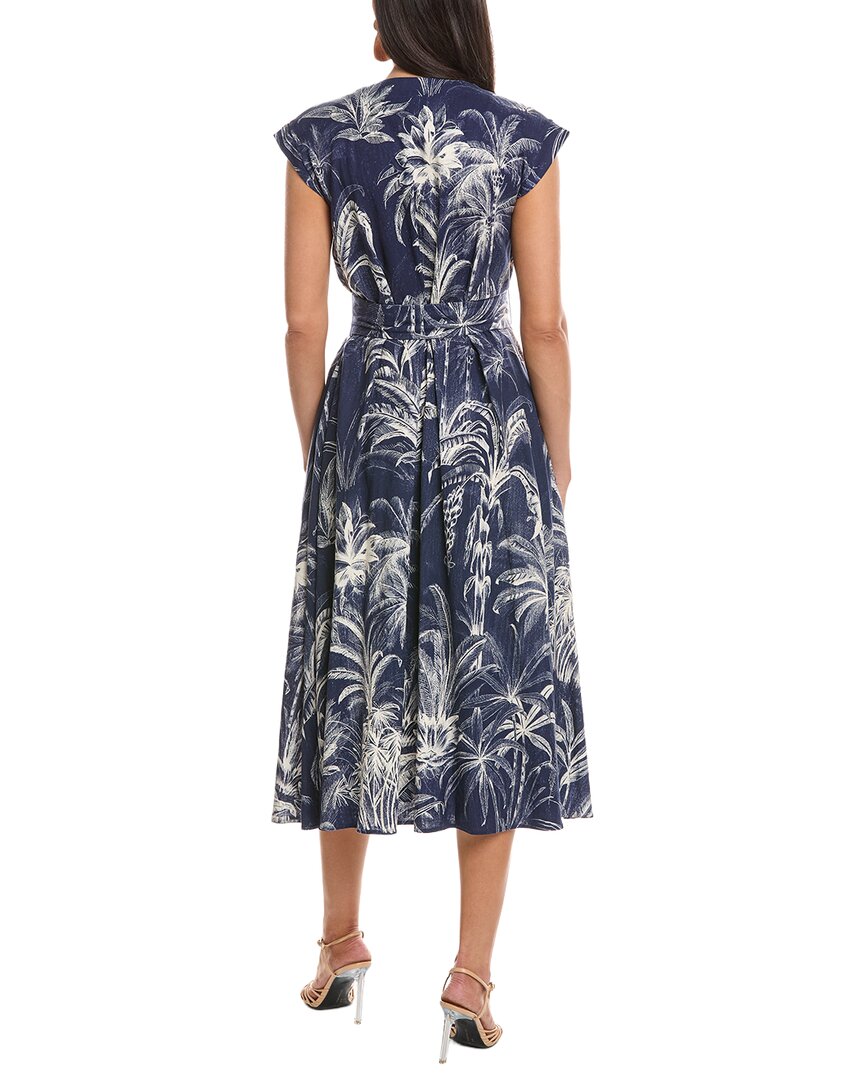 Marella A-Line Belted Linen-Blend Wrap Dress