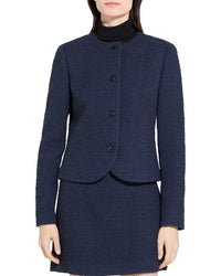 Theory Crew Neck Clean Wool-Blend Jacket