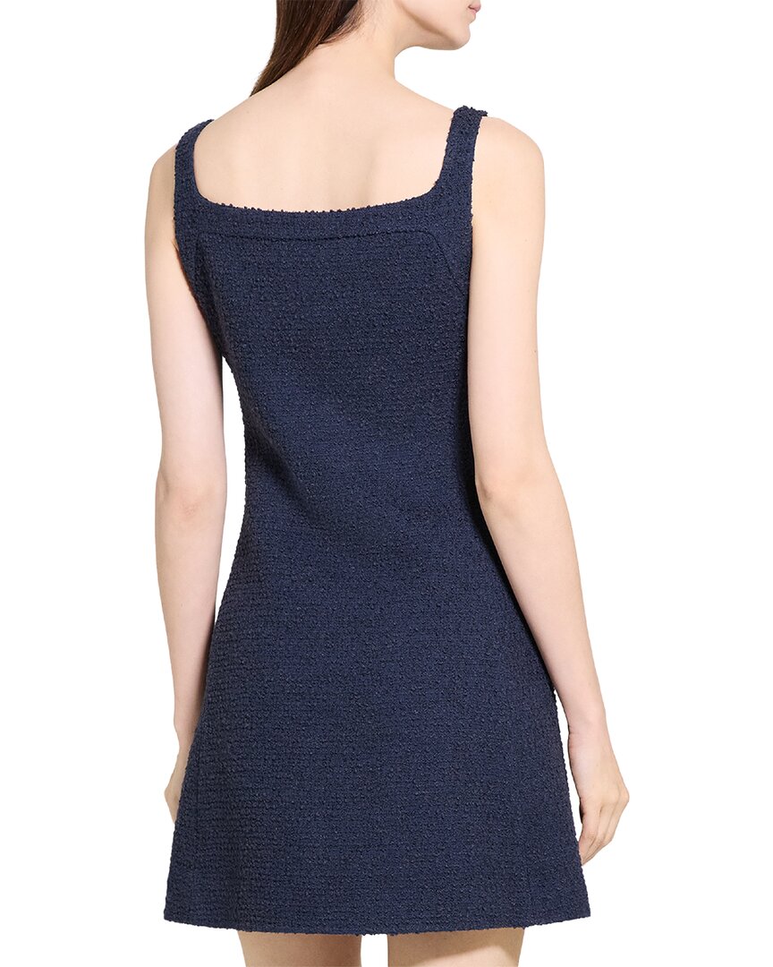 Theory Square Neck Yoke Linen-Blend Dress