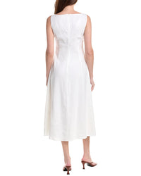 Theory Sleeveless Boatneck Linen-Blend Dress