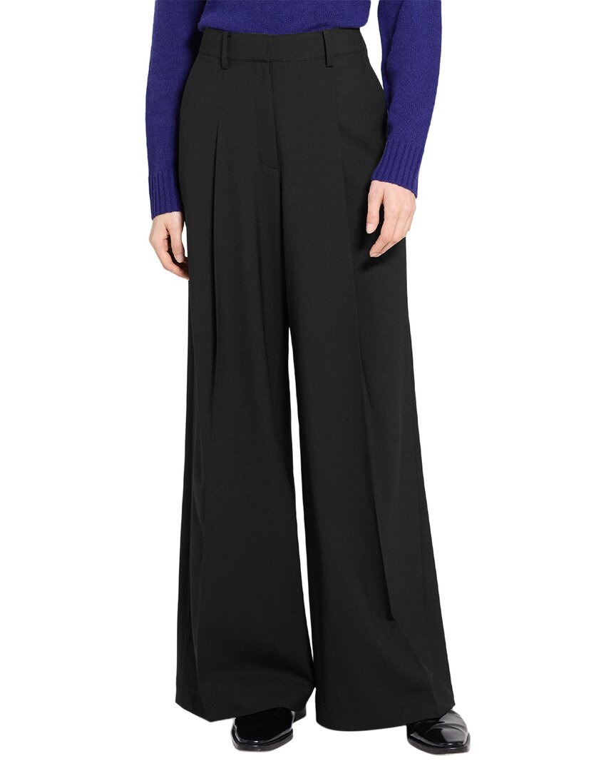 Theory Wide Pleat Trouser Wool-Blend Pant