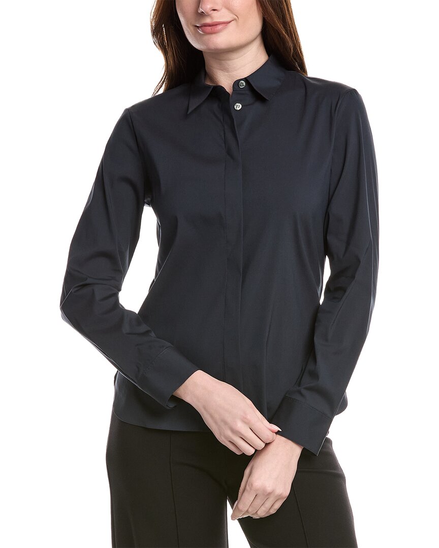 Theory Classic Fitted Linen-Blend Shirt