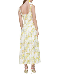 Avec Les Filles Drop Waist Smocked Bodice Linen-Blend Dress
