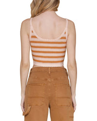 Avec Les Filles Crop Heart Crochet Shirt