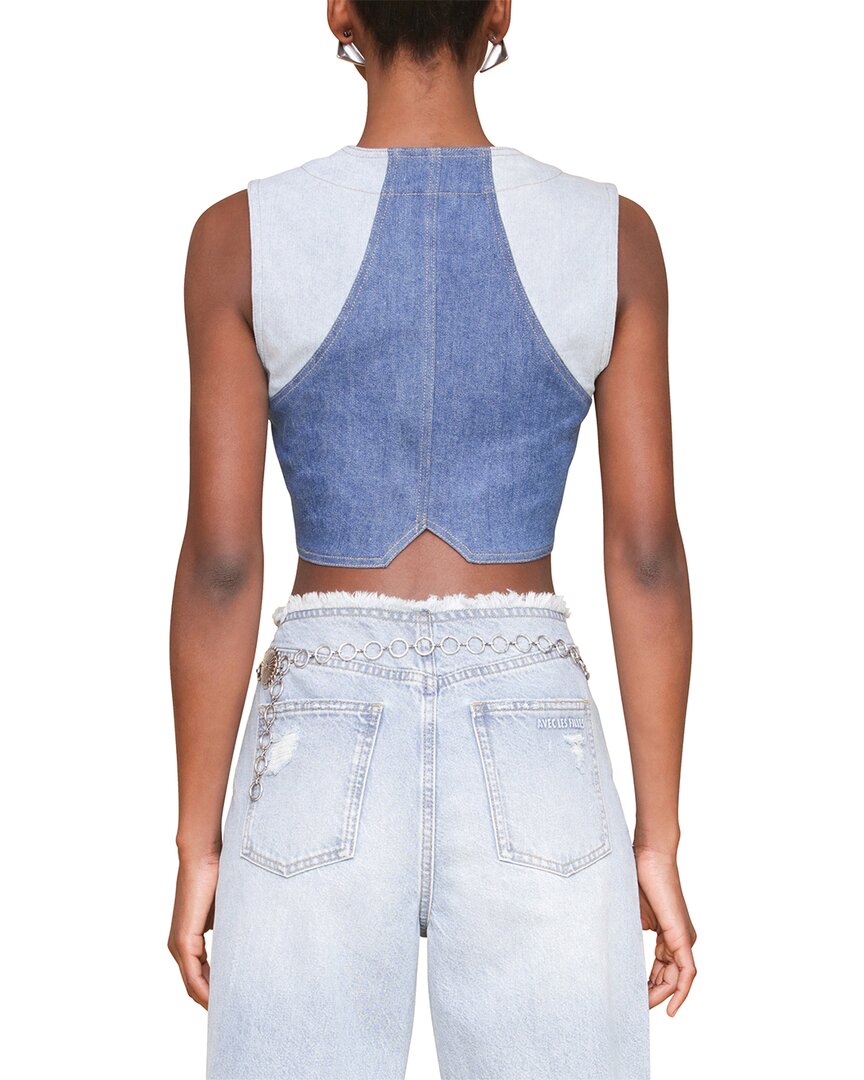 Avec Les Filles Colorblocked Cropped Vest