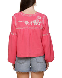Avec Les Filles Embroidered Peplum Jacket