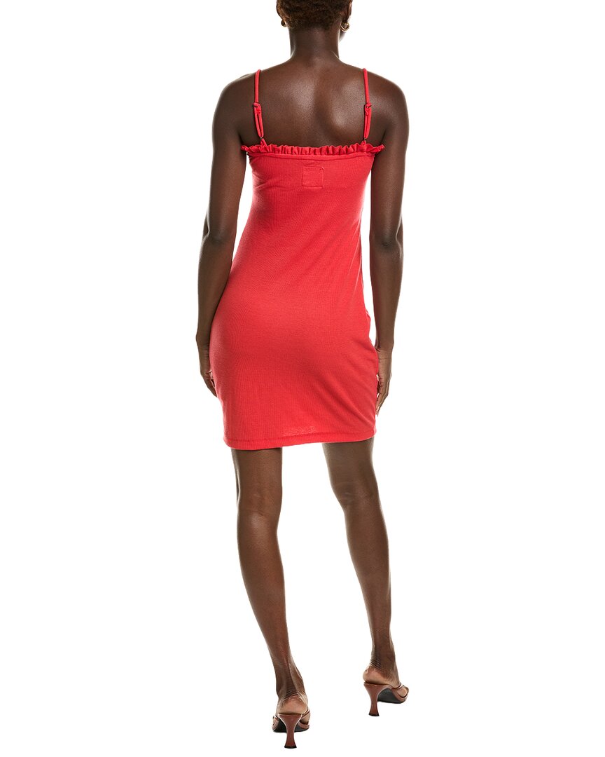 Chaser Rib Ruffle Cami Linen-Blend Bodycon Dress