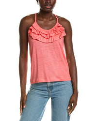 Chaser Strappy Ruffle Linen-Blend Cami